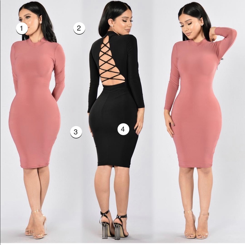 Mauve long sleeve short dress